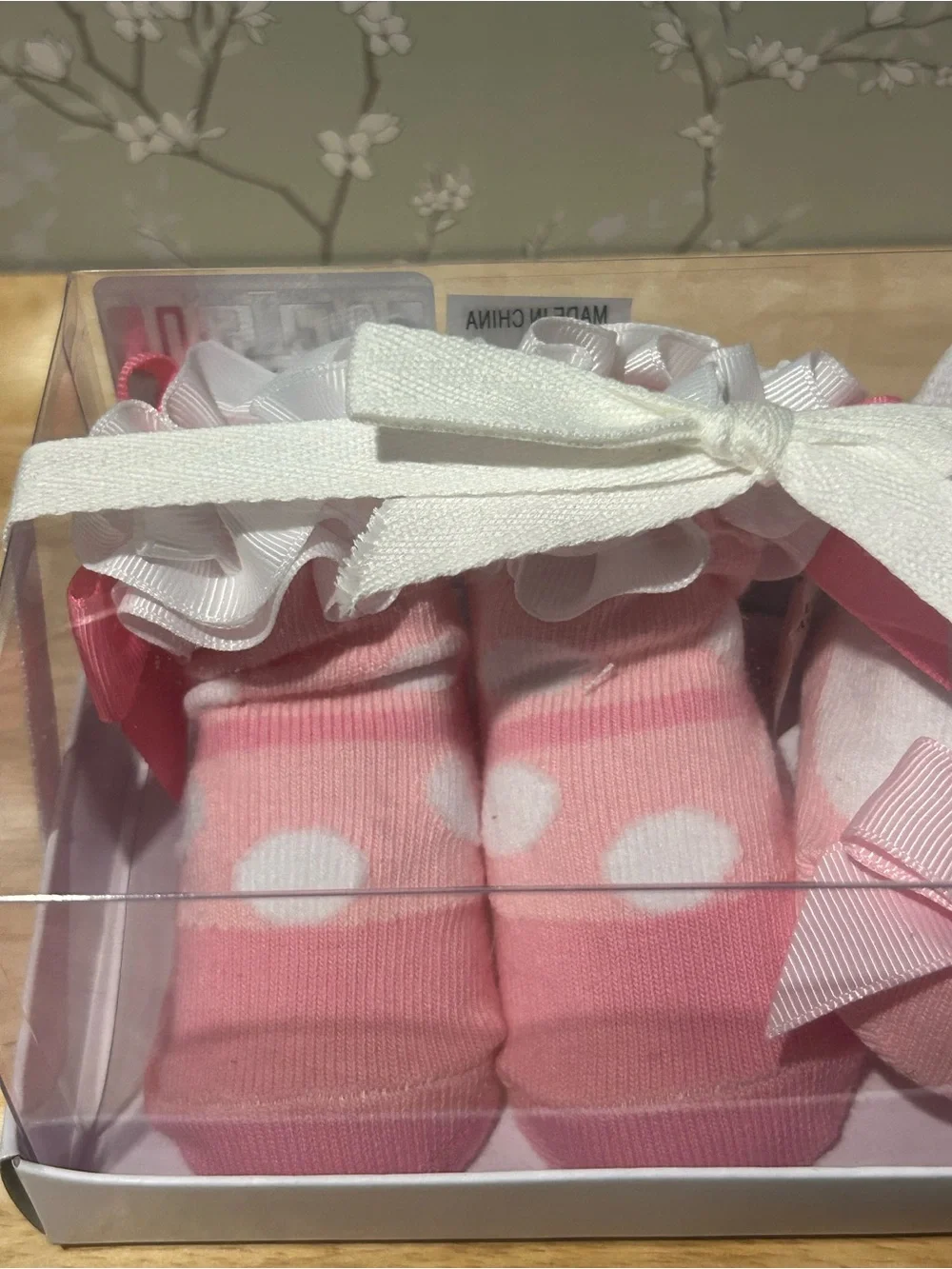 Mud Pie Pink Baby Sock Set with Bows